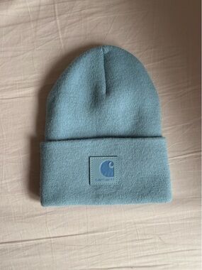 Carhartt Leather Logo Beanie/Toque - Light Blue